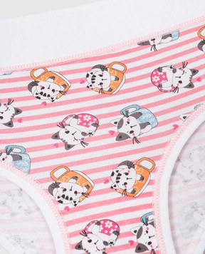 RiminiVeste Jadea children's white panties in a striped cat print 491