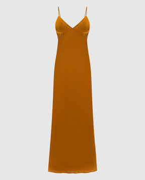 Twinset Orange maxi dress with slits 242TP2139