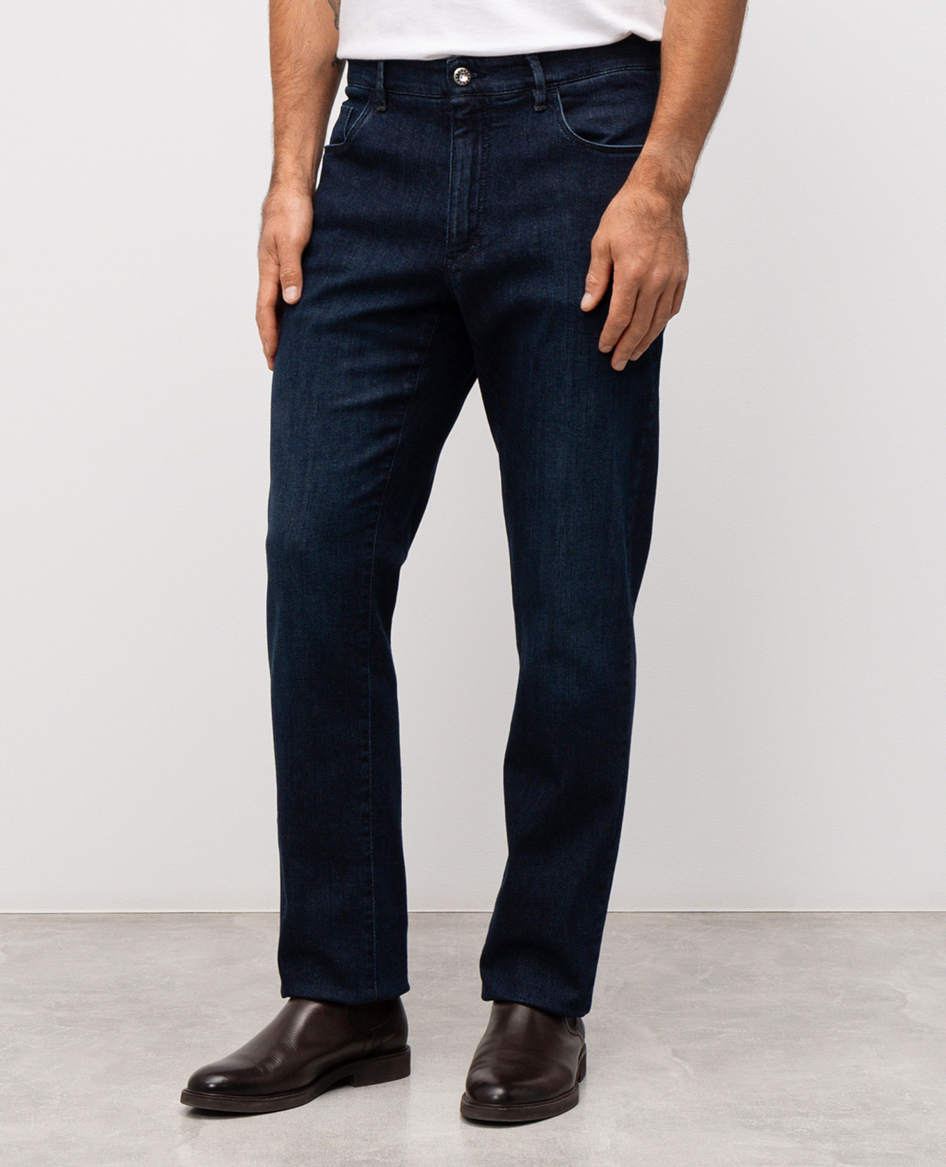 

Blue jeans with logo patch Stefano Ricci