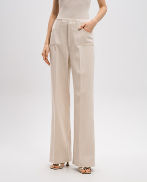 Philosophy di Lorenzo Serafini Beige flared pants with wool A03020728