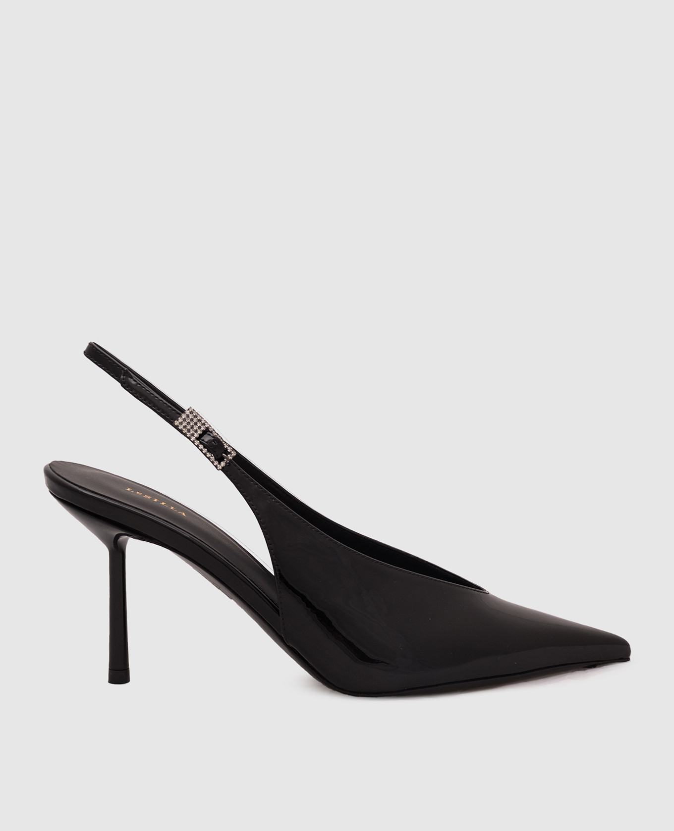 

Black patent leather slingbacks CLIVAGE Le Silla