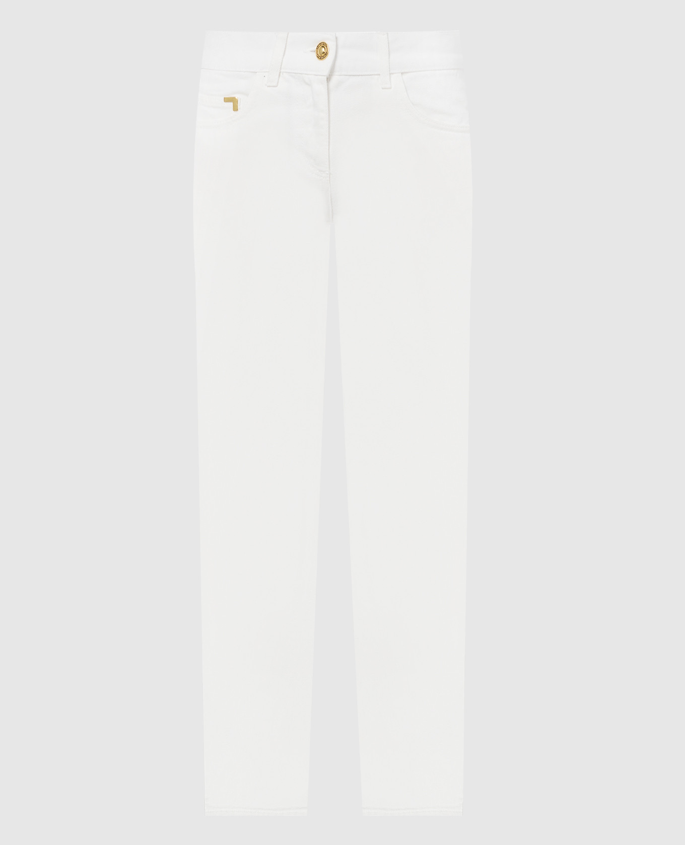 White jeans with textured logo Palm Angels