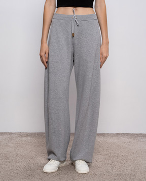 Versace Grey melange cashmere sweatpants 10204641A14817