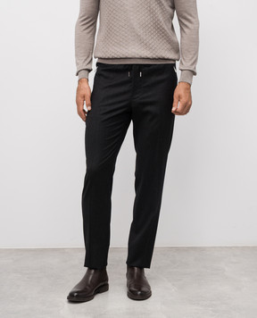 Bertolo Cashmere Gray wool and cashmere pants 000290001391