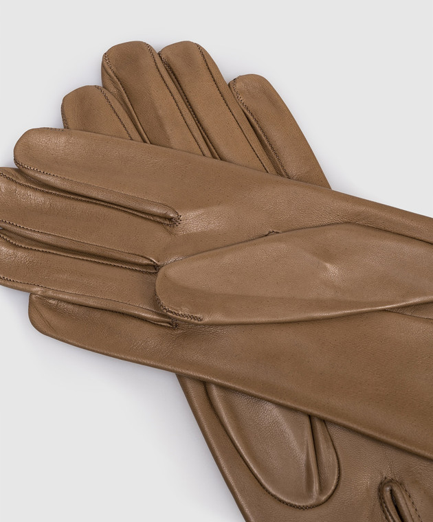 Sermoneta Gloves Brown leather gloves with slit 301B2BT shop
