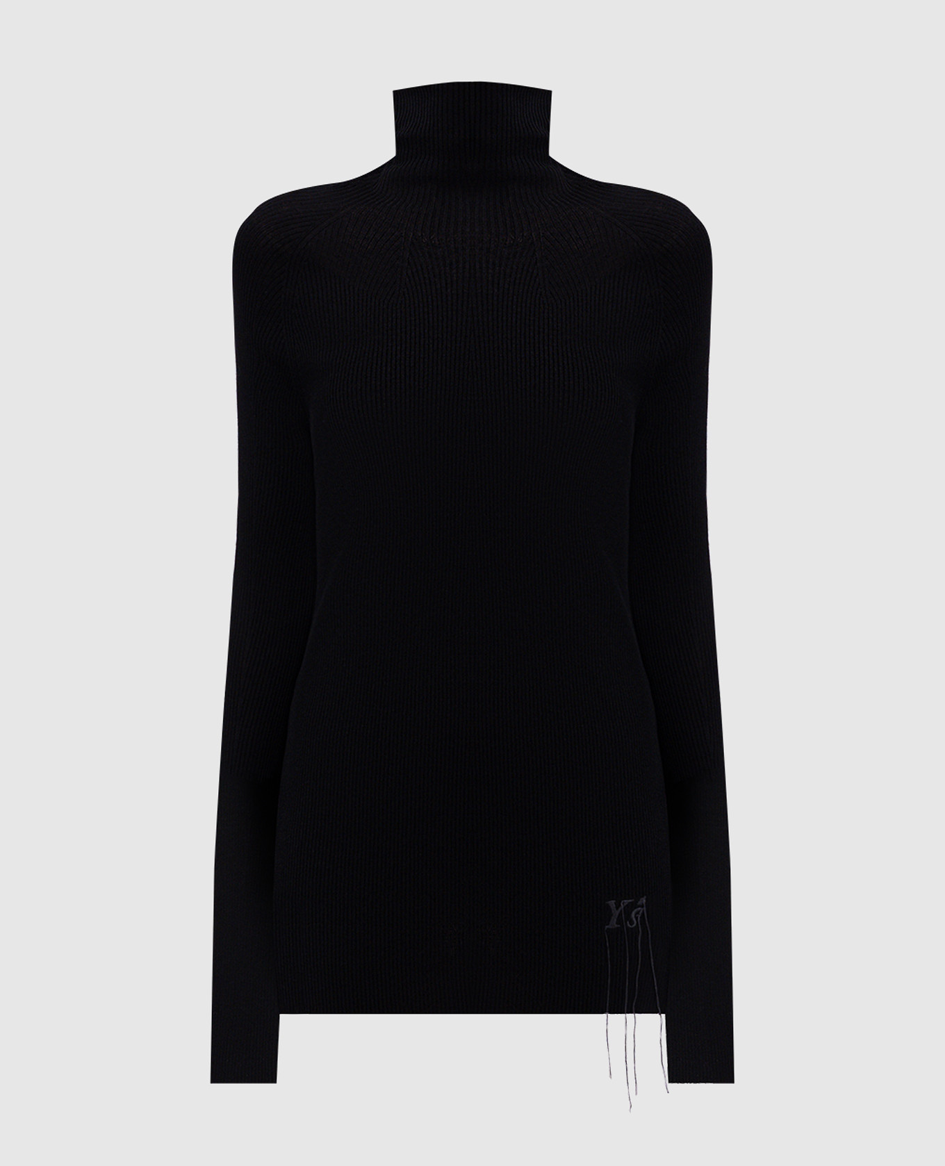 Black wool golf with embroidered monogram logo Y`S Yamamoto