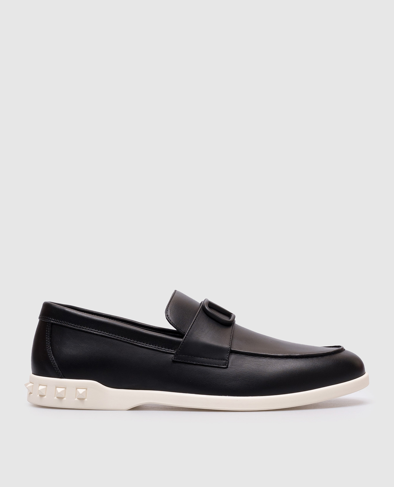 

VLogo black leather loafers Valentino