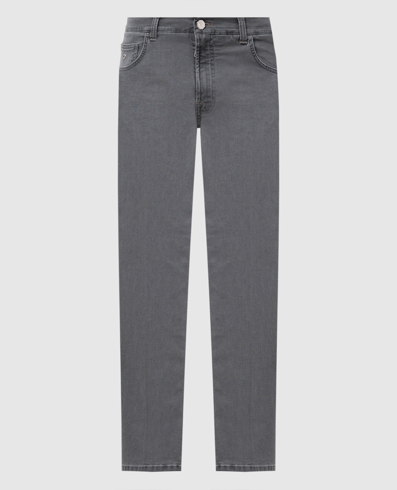 Gray jeans with logo patch Stefano Ricci
