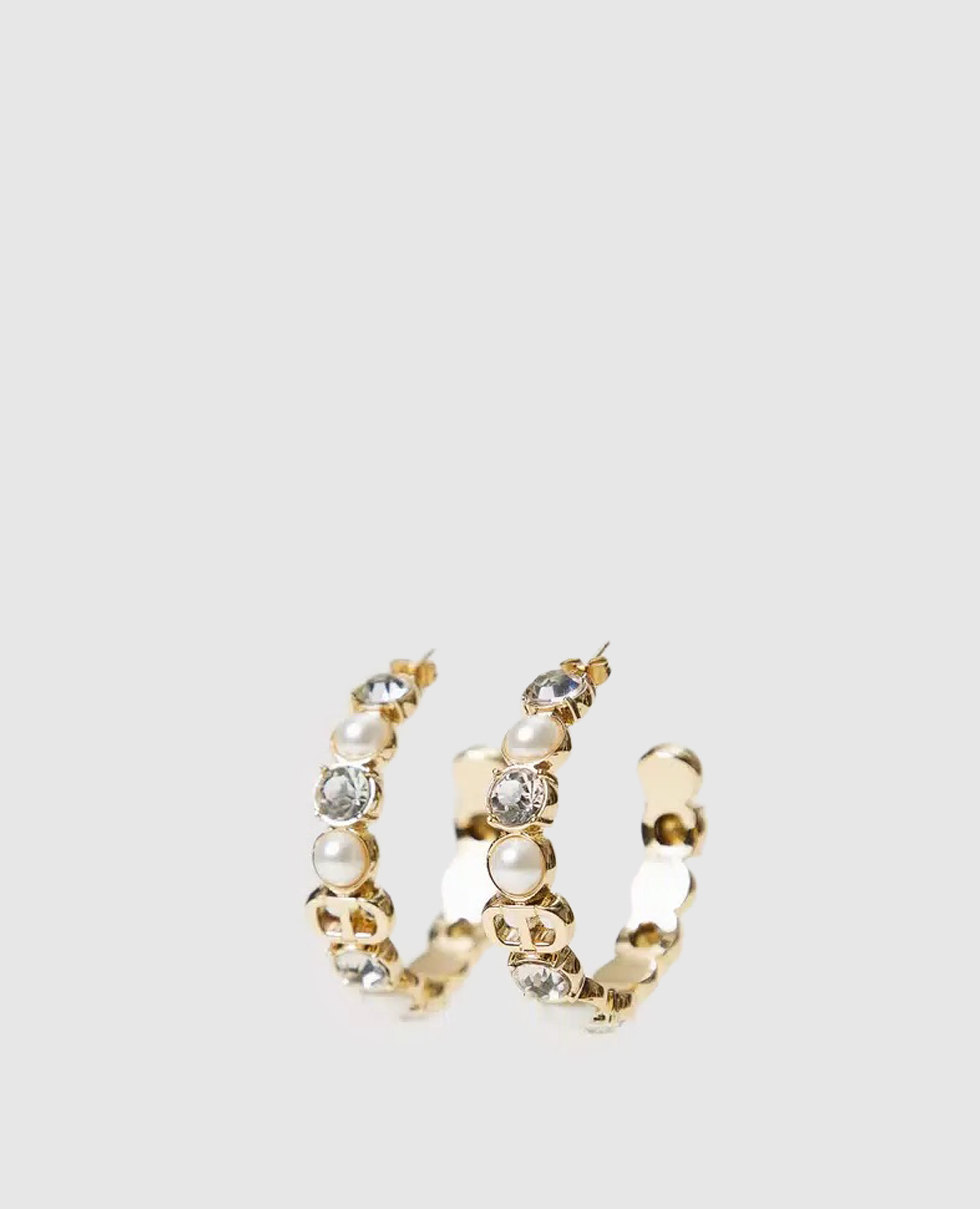 

Gold Orecchini earrings with crystals and pearls Twinset, Golden