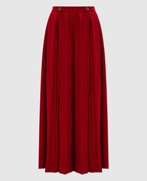 Twinset Red pleated palazzo pants with crystals 242TT2172