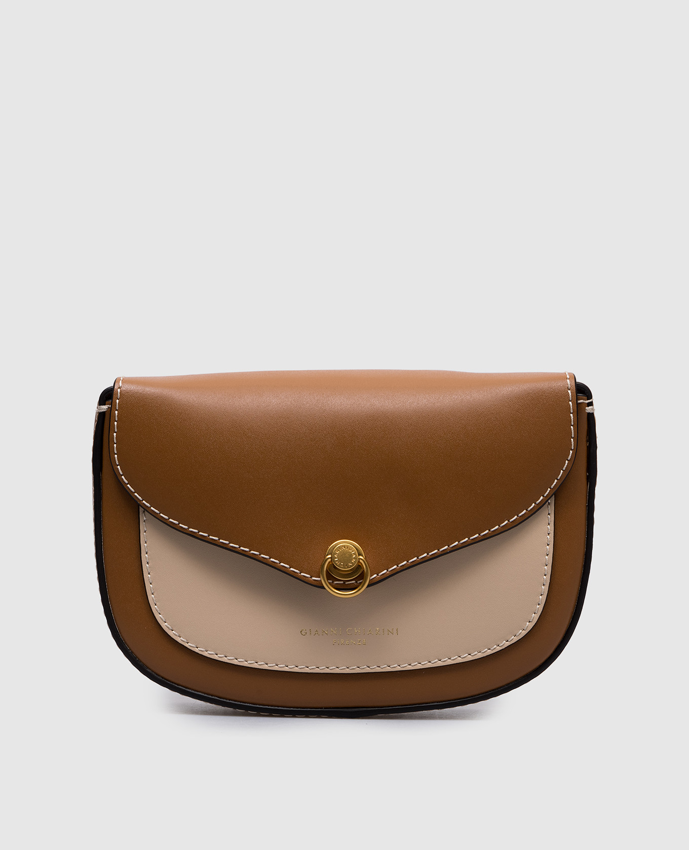 

Brown leather ISA saddle bag with logo Gianni Chiarini