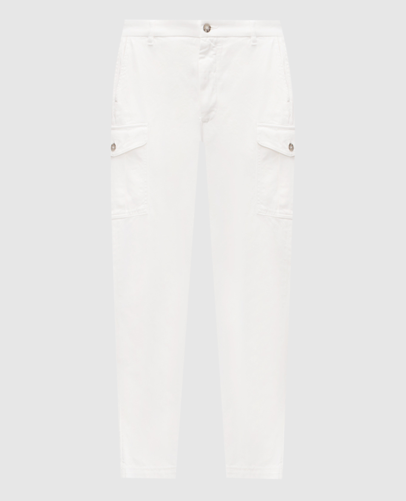 White cargo pants with logo Peserico