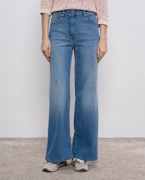 Peserico Blue jeans with logo patch P04756L52Q04956