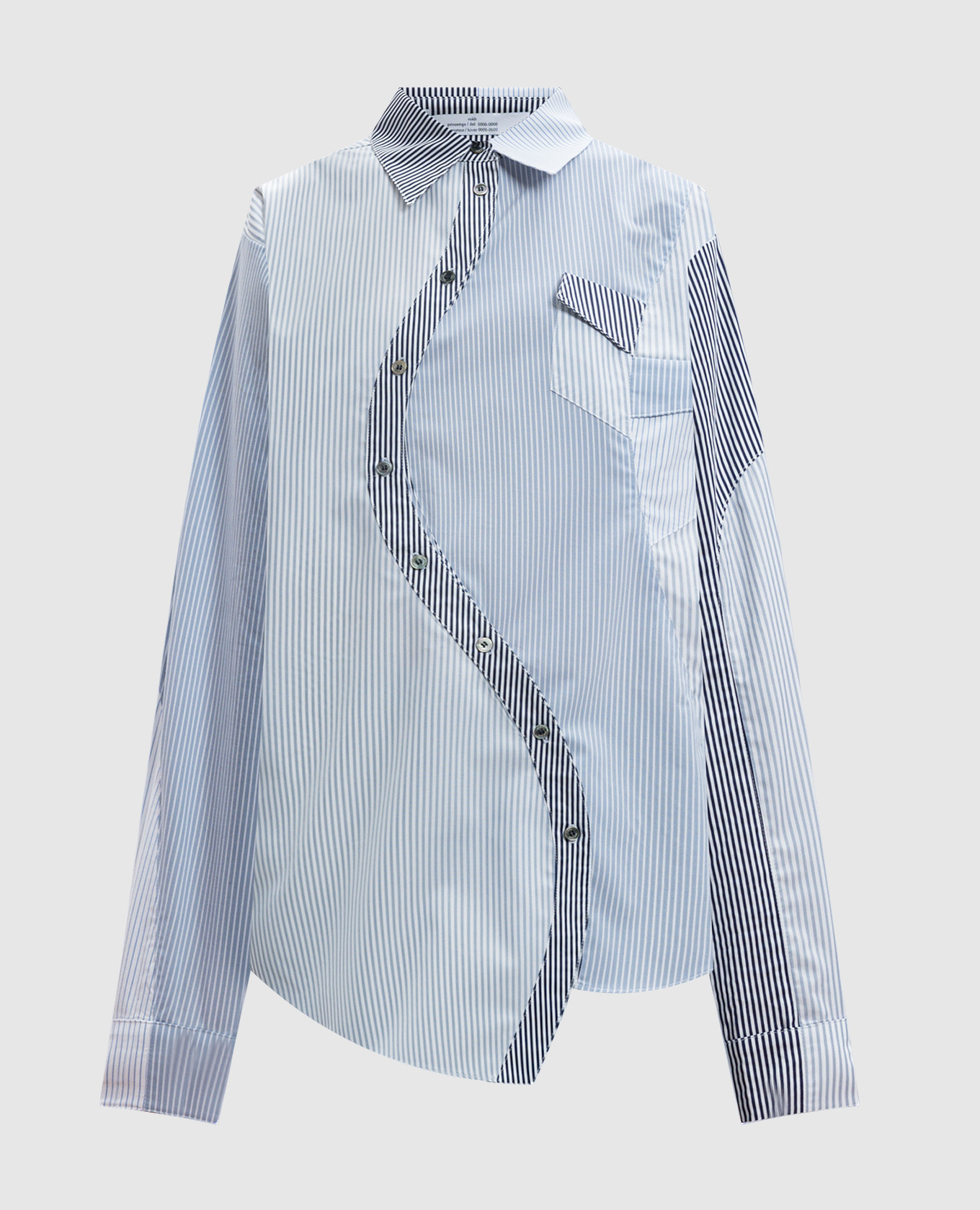 

Blue shirt with an asymmetrical cut in a stripe Rokh, Light blue