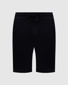 ISAIA Blue silk shorts with logo emblem MP0052J0372