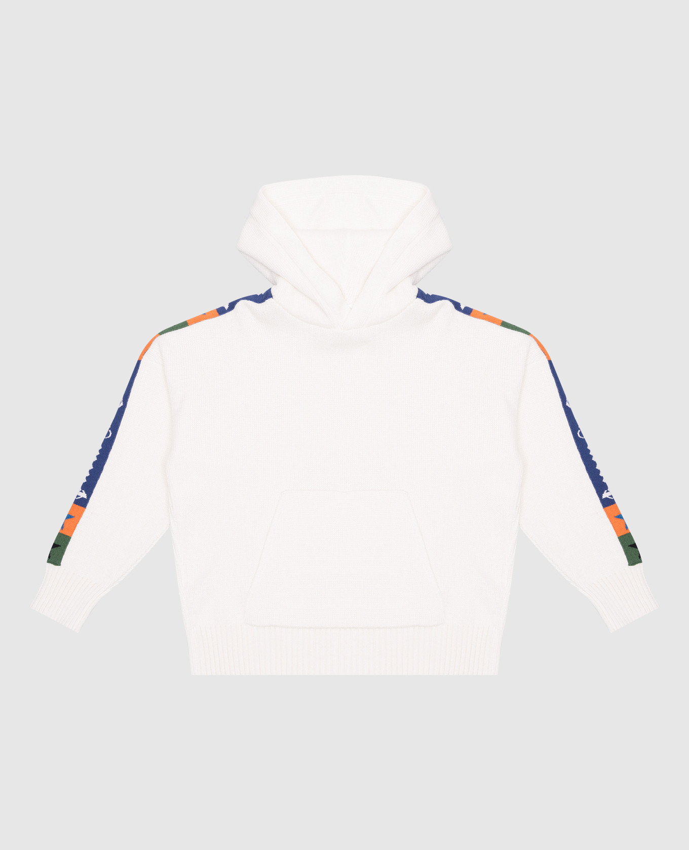 Children's white hoodie with wool palm angels