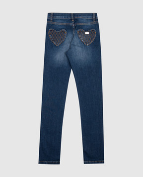 Philipp Plein Children's blue jeans with sequins GDT0030