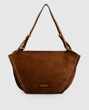 Gianni Chiarini Brown suede tote bag BLOOM BS12037CMPL