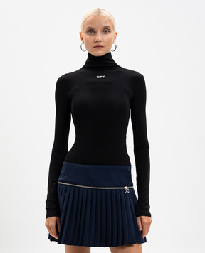 Off-White Black golf shirt with Off logo print 2AD122C99JER003