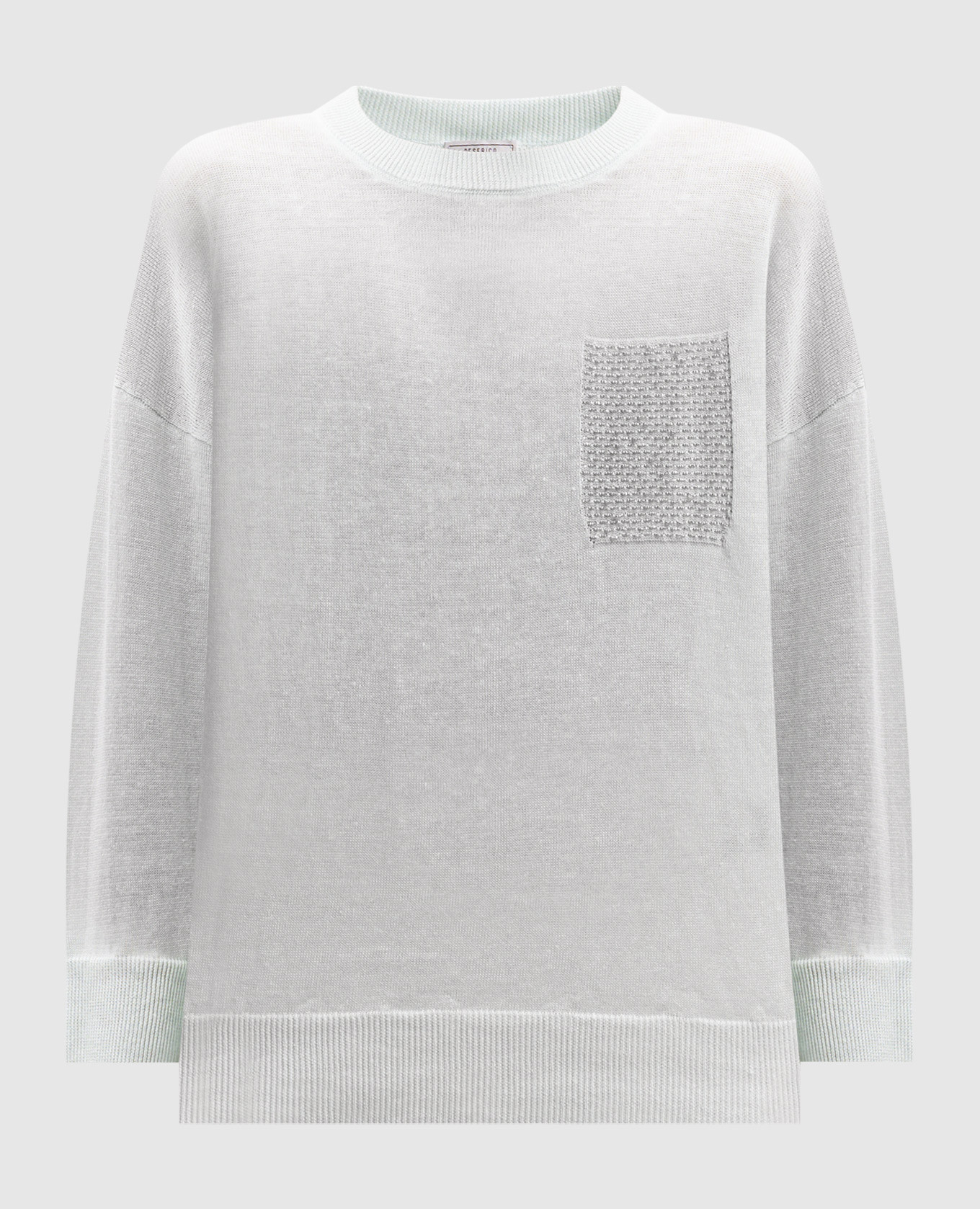 

Blue linen jumper with monil chain Peserico, Light blue