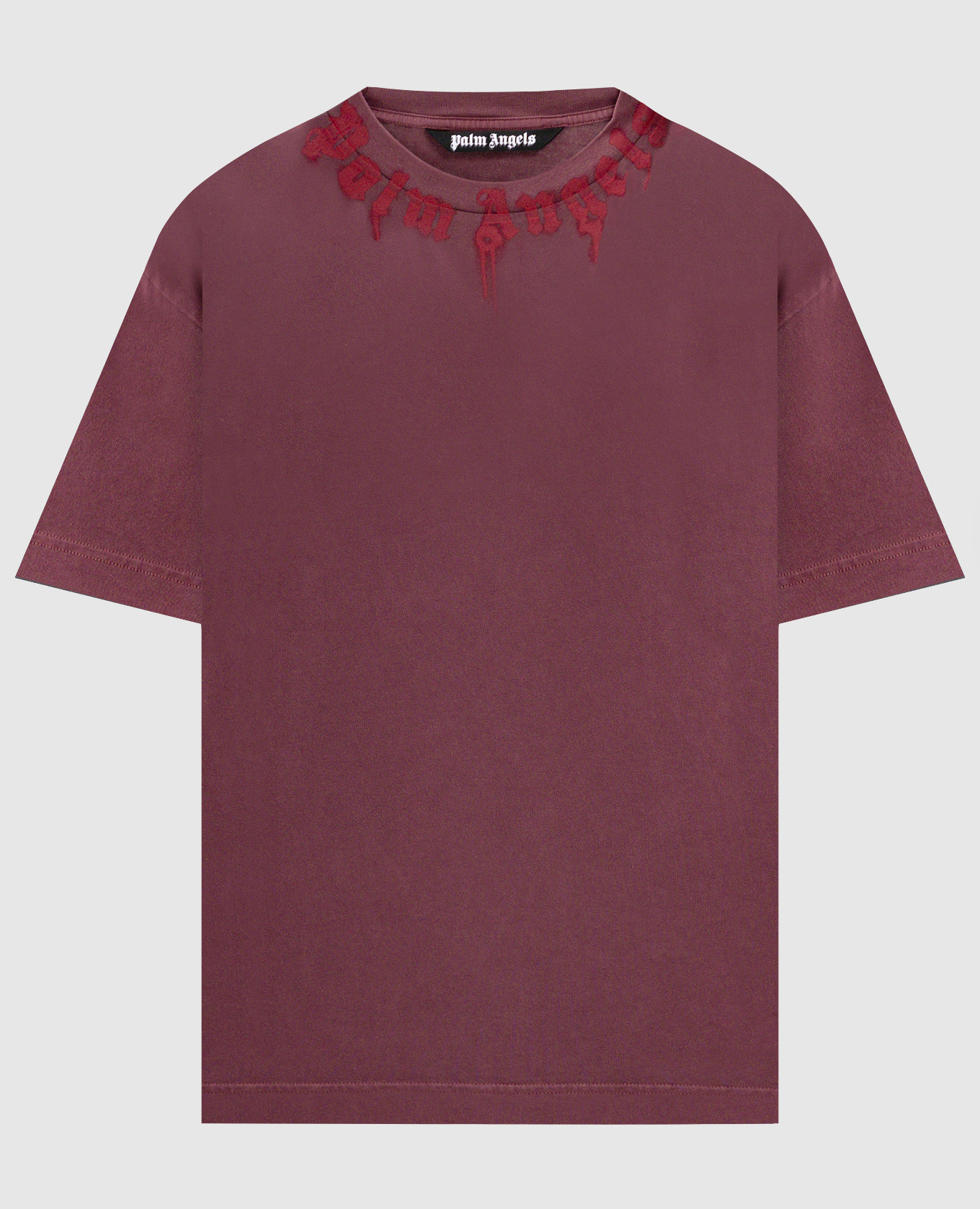Burgundy t-shirt with logo print Palm Angels