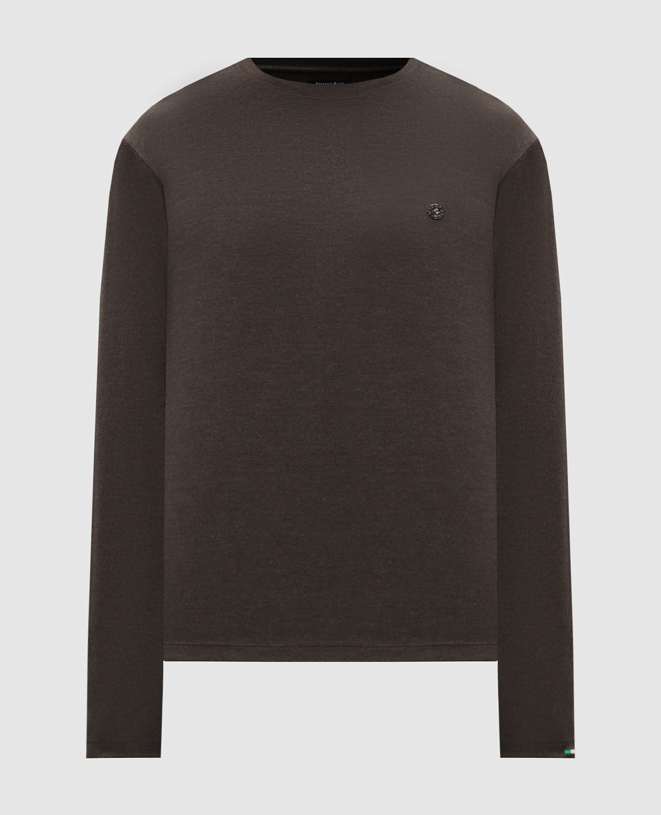 Brown logo silk longsleeve stefano ricci