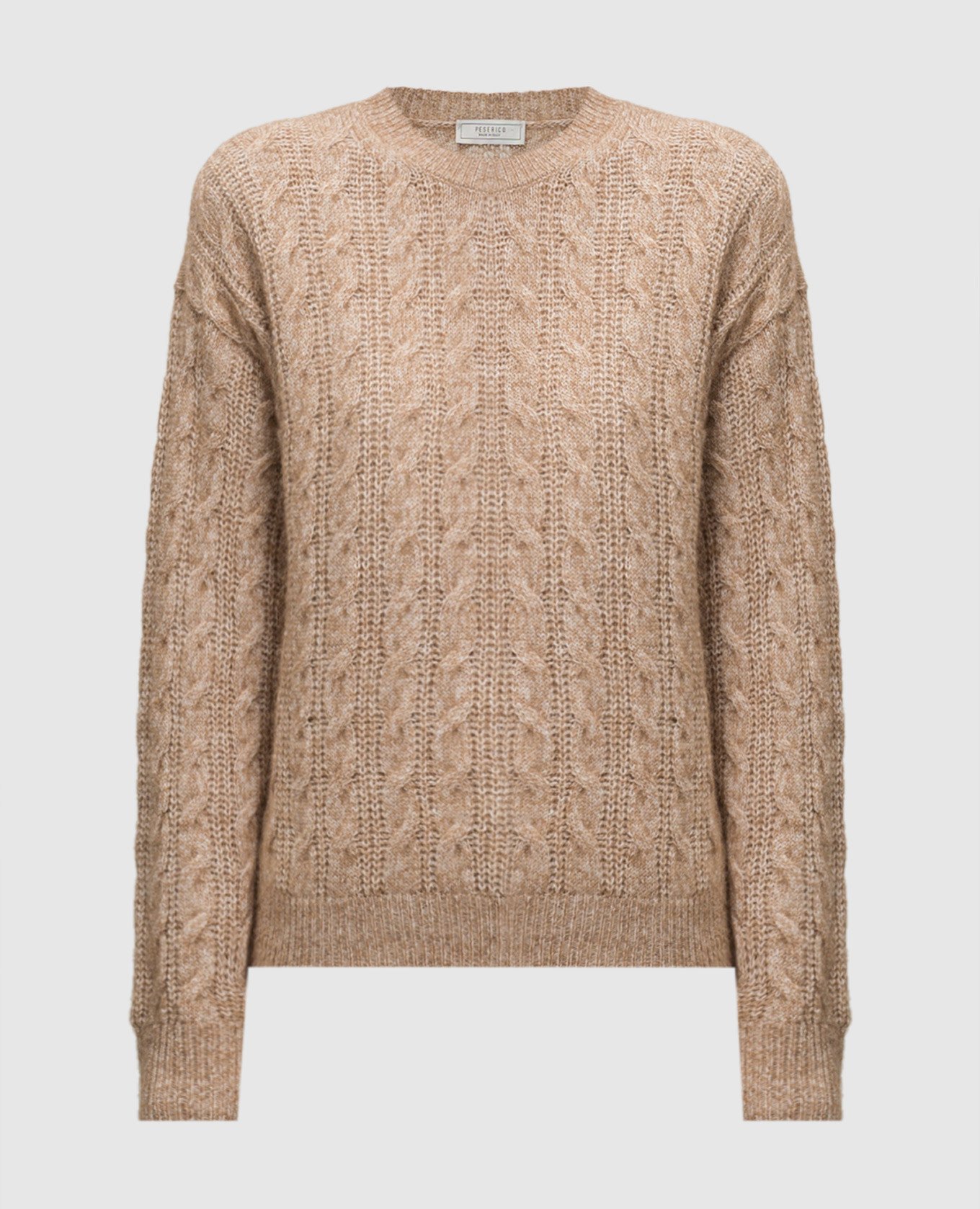 

Beige melange jumper with wool, silk and cashmere Peserico