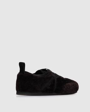 Ann Demeulemeester Brown Siru sheepskin sneakers B0012567FR008