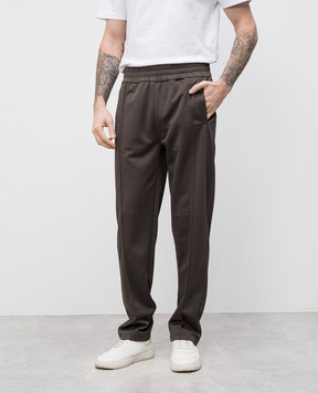 Palm Angels Grey sweatpants with logo print PMCJ048S25FAB001
