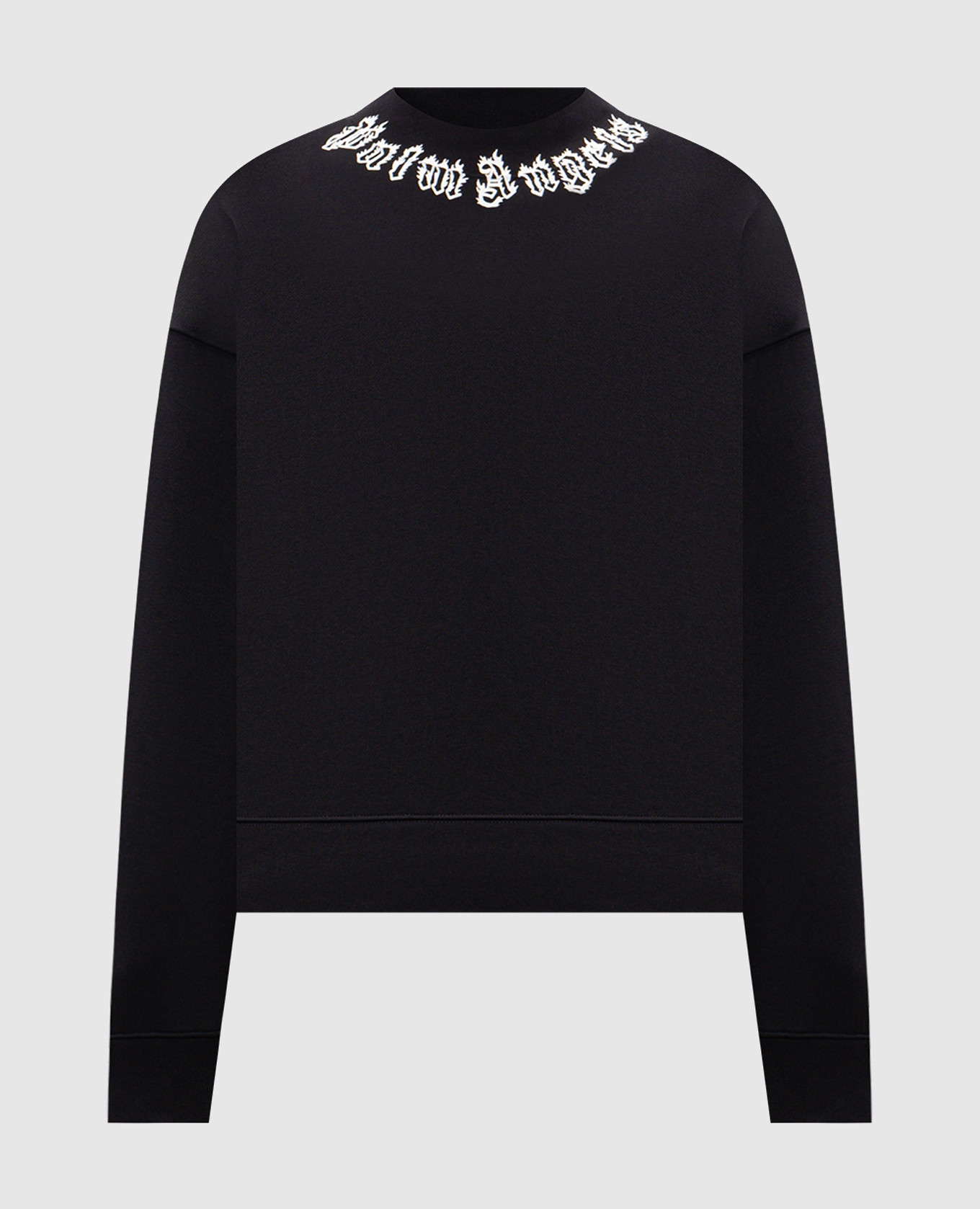 Black sweatshirt with logo print Palm Angels