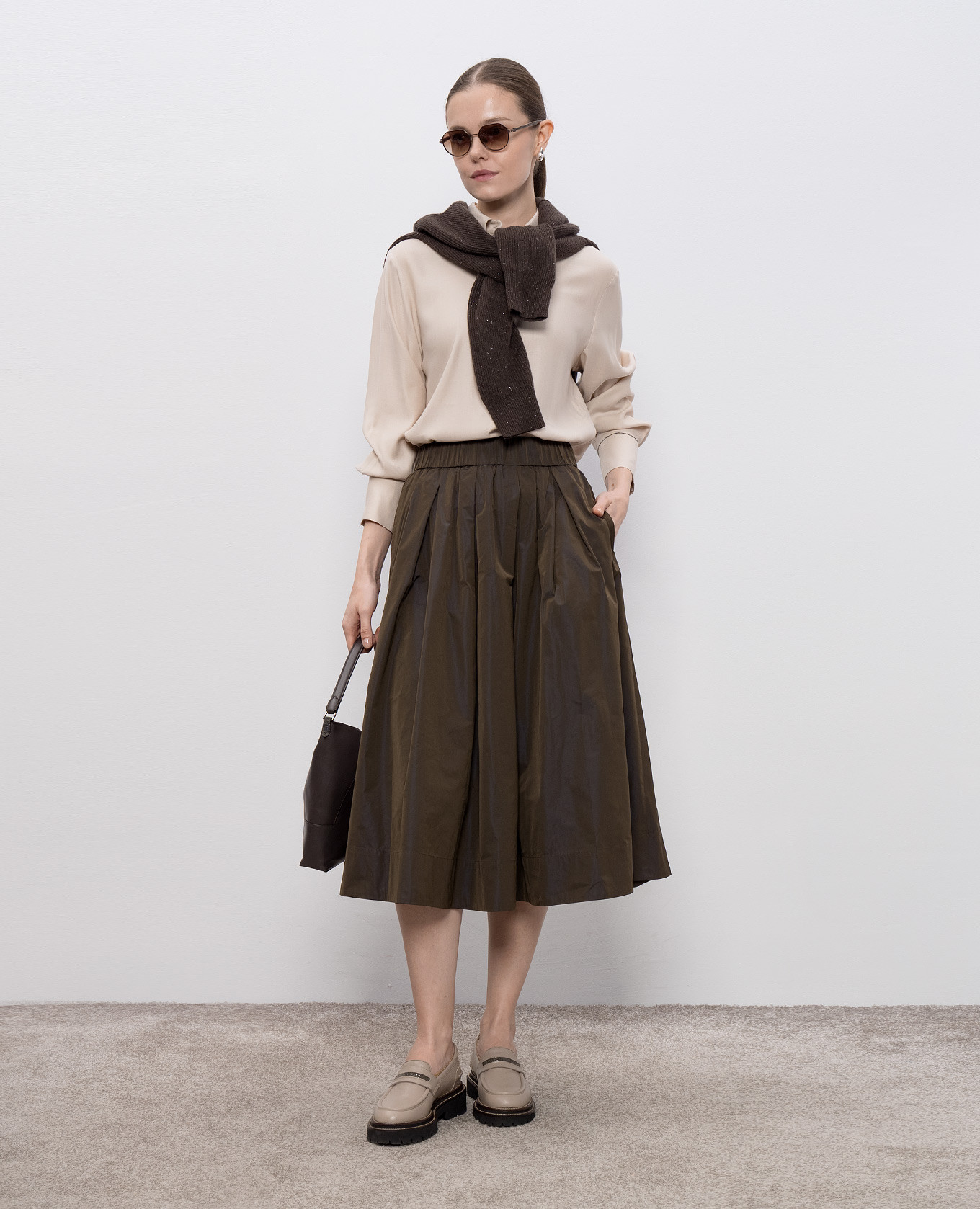 Khaki skirt Peserico 2