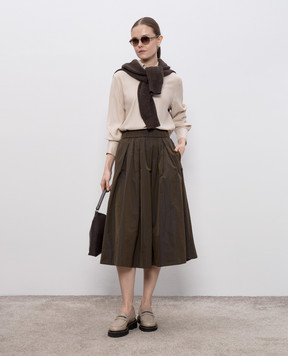 Peserico Beige wool blouse with monil chain A0664402776