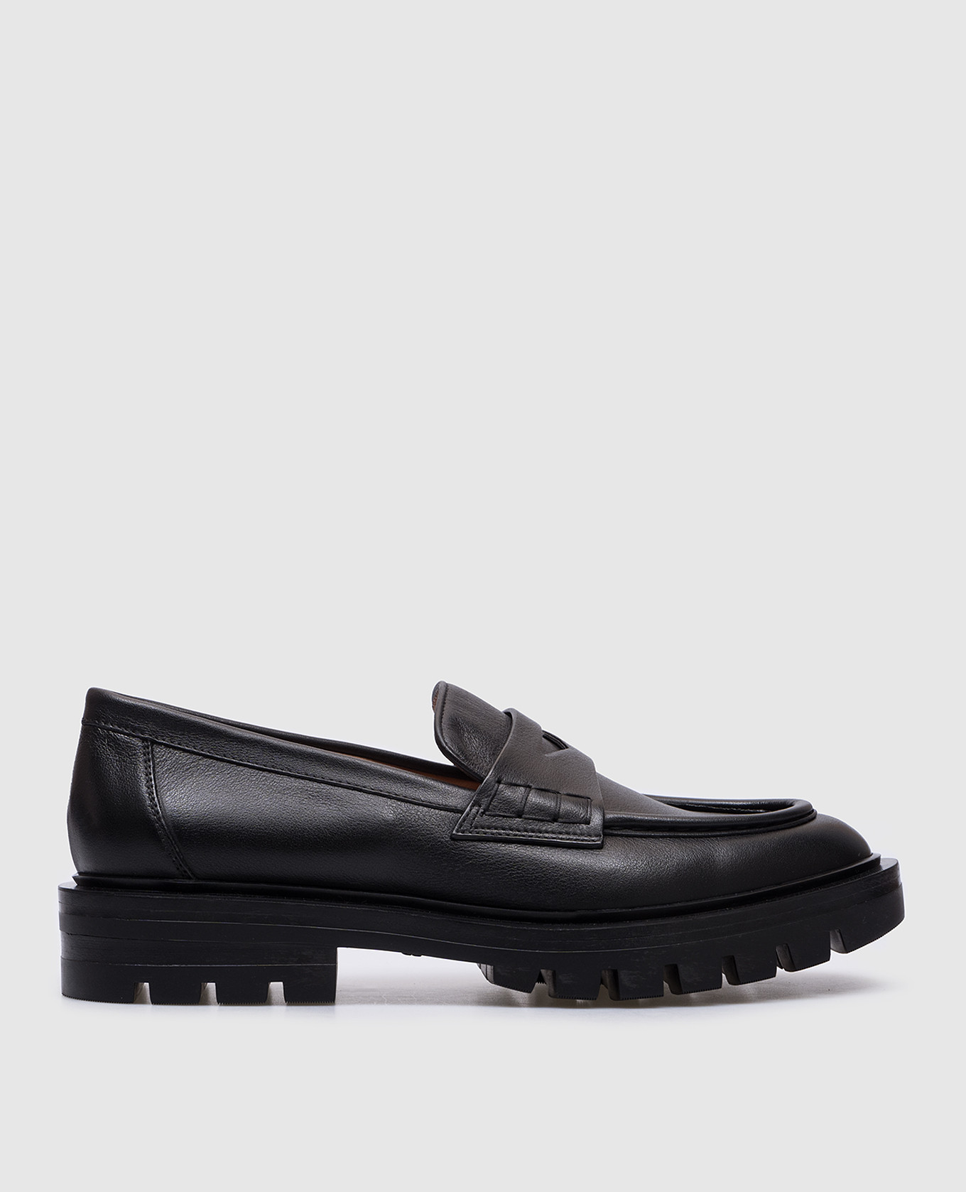 

Black leather loafers Santoni