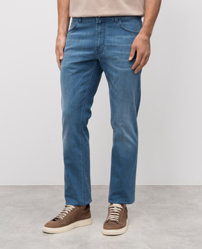 Stefano Ricci Blue jeans with a worn effect MST51B3090T0127
