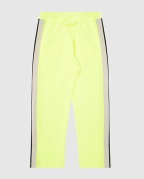 Palm Angels Children's yellow sports pants with a logo print PBCJ002S25FAB001412