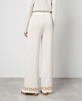 Twinset White logo lurex pants 241TP3521