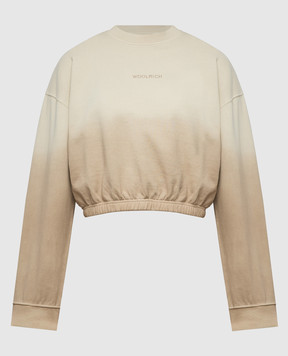 Woolrich Beige sweatshirt with logo embroidery CFWWSW0132FRUT3696