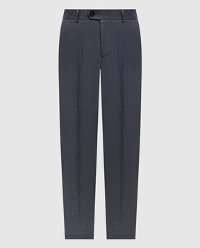 Peserico Blue patterned linen pants R54120N08266