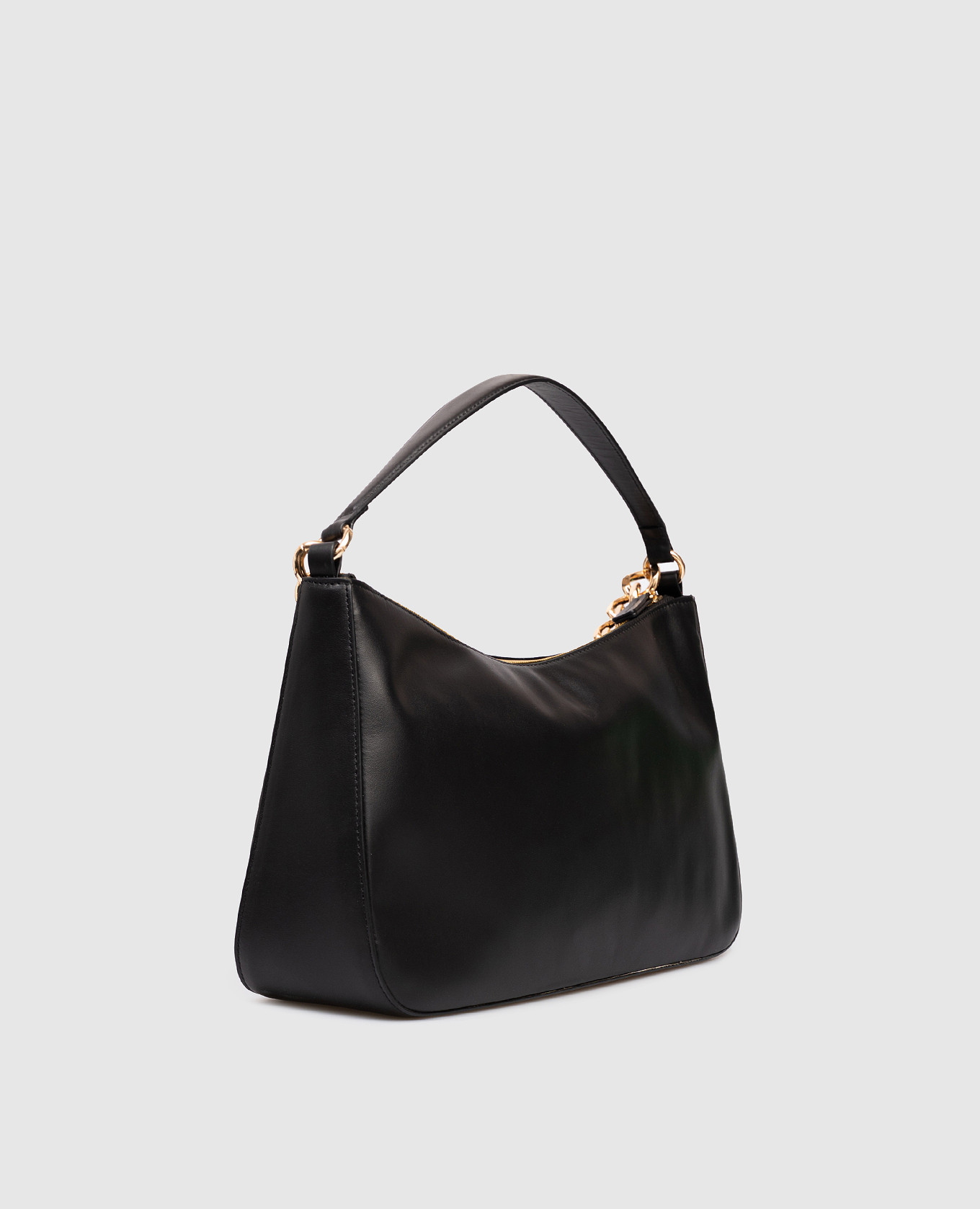 Liliane black leather hobo bag with logo Twinset 3
