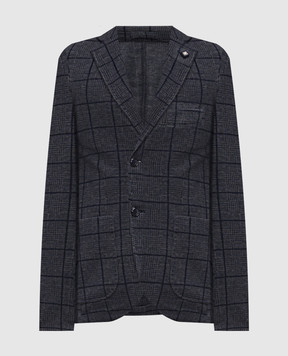 Exibit Blue checked wool blazer GCD333765