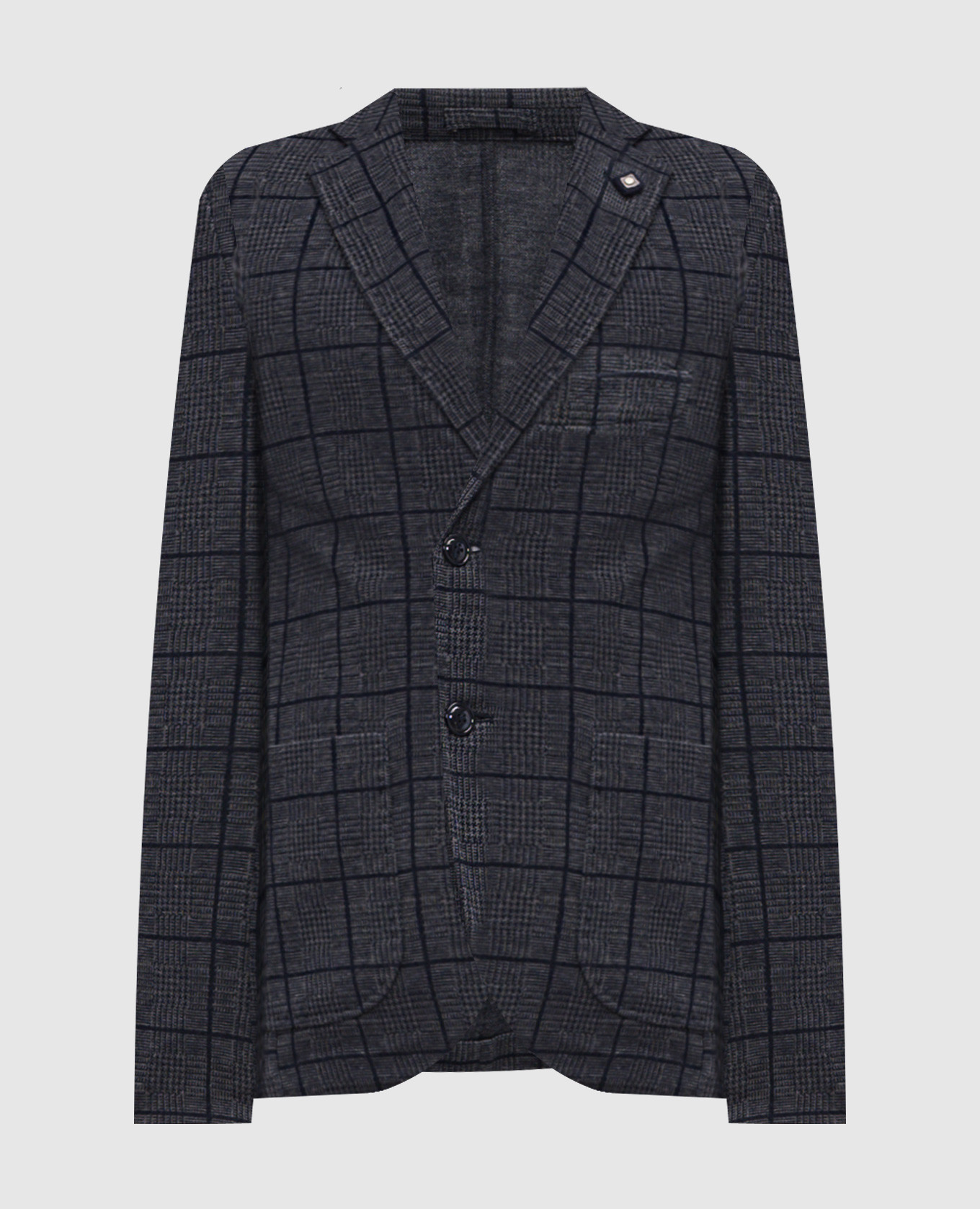 Blue checked wool blazer Exibit