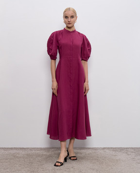 Gabriela Hearst Arabella purple linen dress 2254303LA003