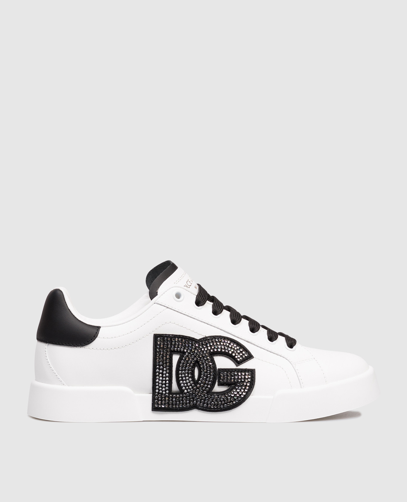 White Light Strobel leather sneakers with crystals Dolce&Gabbana