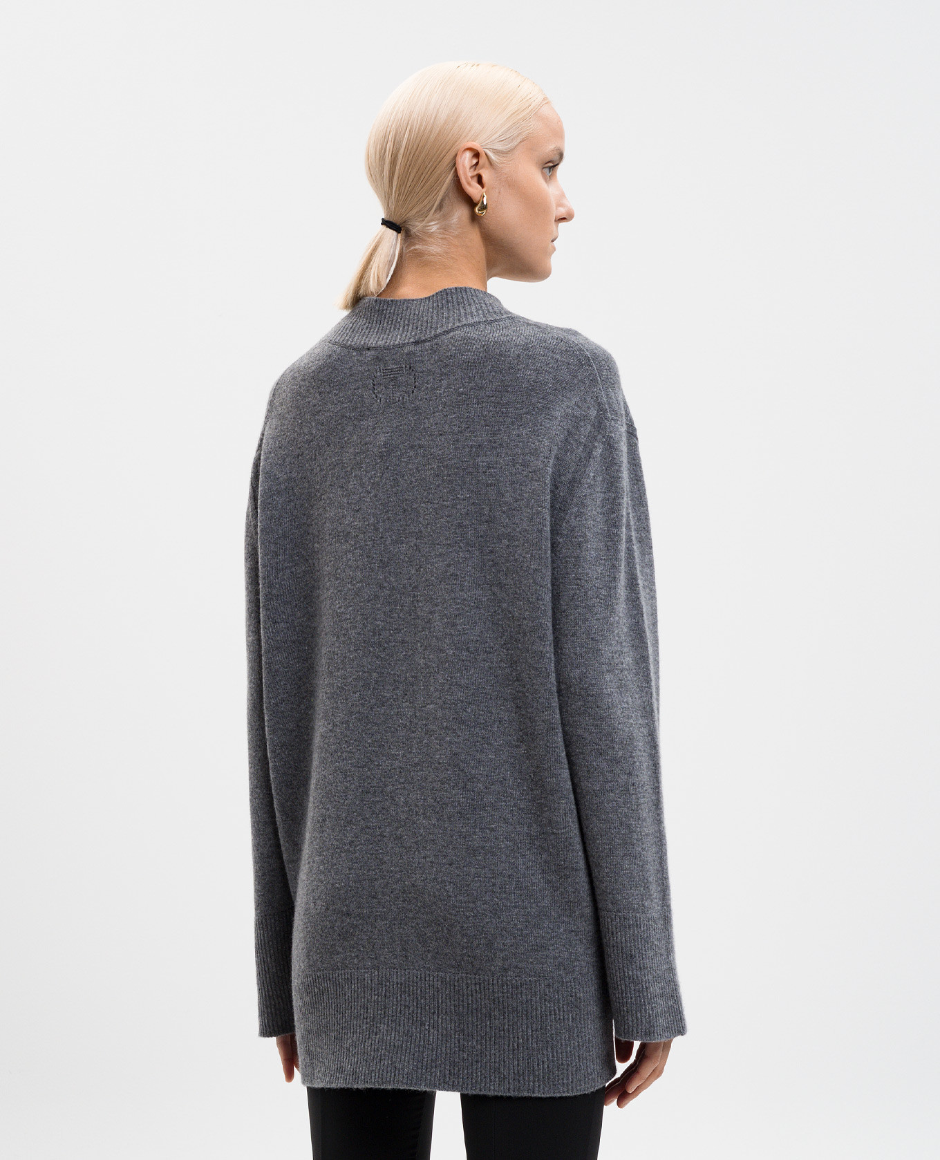 Gray wool and cashmere pullover Twinset 4