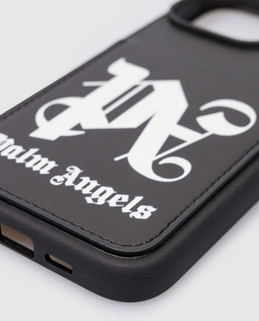 Palm Angels Black case for IPHONE 15 PRO with logo print PWPA029R24LEA001