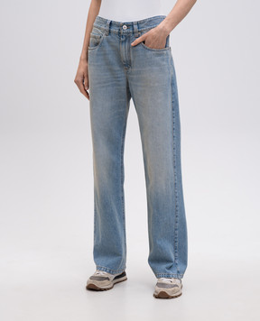 Brunello Cucinelli Blue jeans with logo patch MP095P5565
