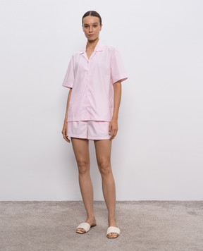 Dore & Rose Pink striped pajama shirt with logo SHORSLEEVESTRIPEDPJTOP