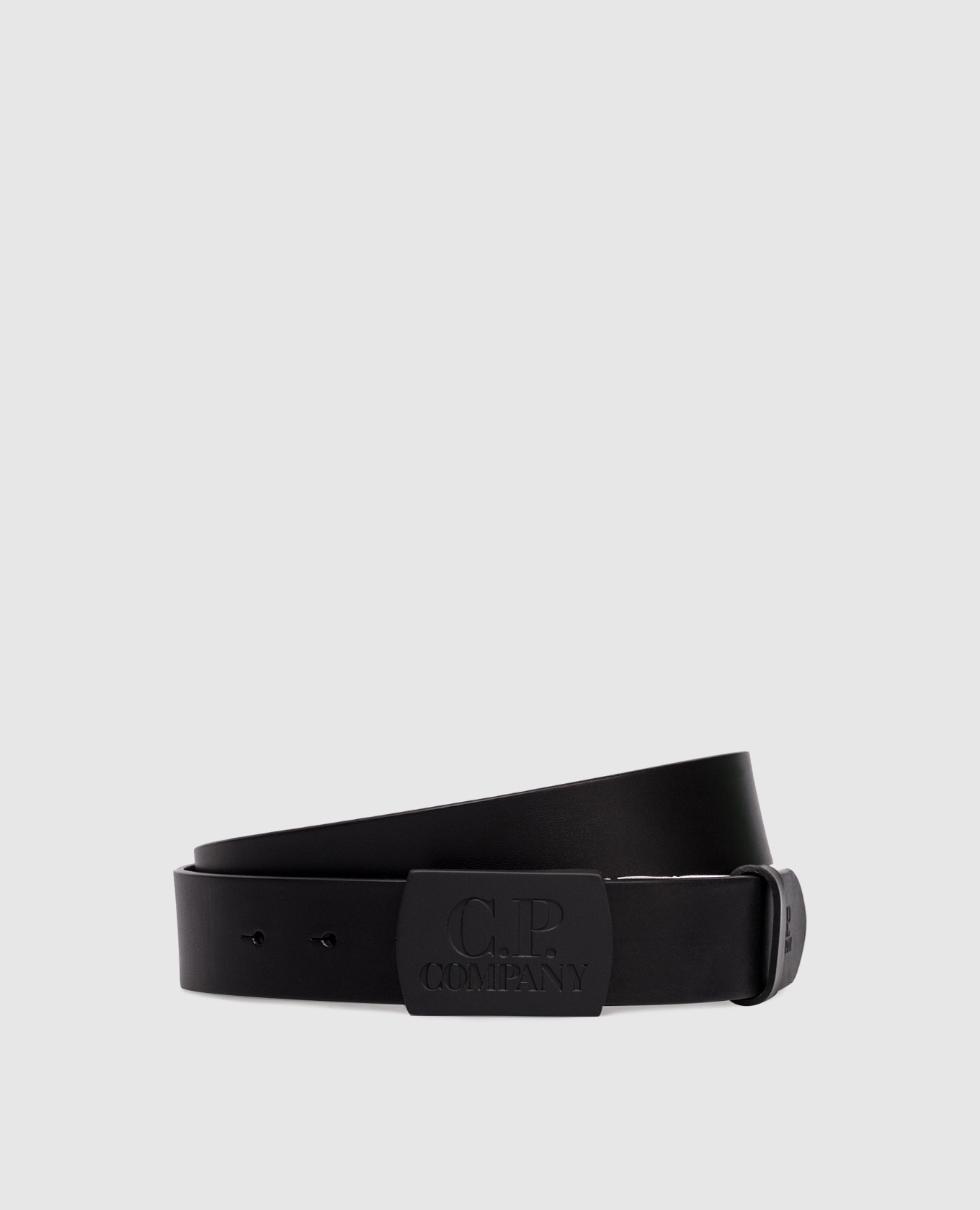 

Black leather belt with logo C.P. Company