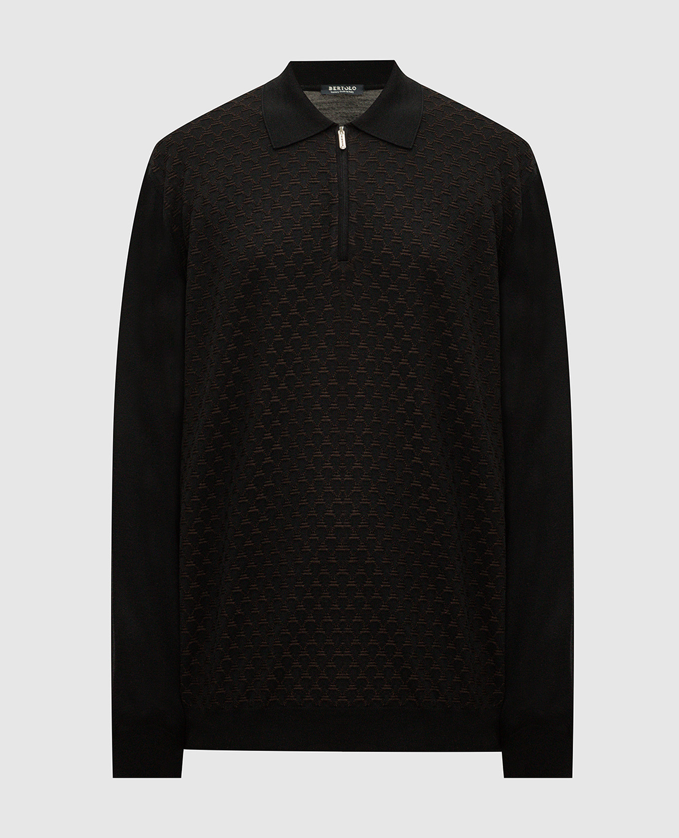 

Black polo shirt made of wool and silk in a pattern Bertolo Cashmere