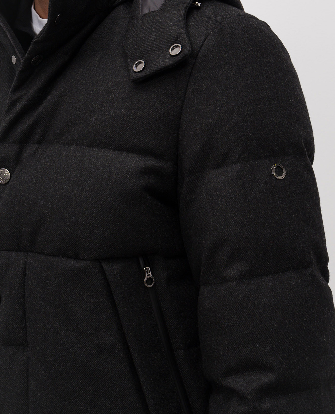 

Black wool and cashmere down jacket Stefano Ricci